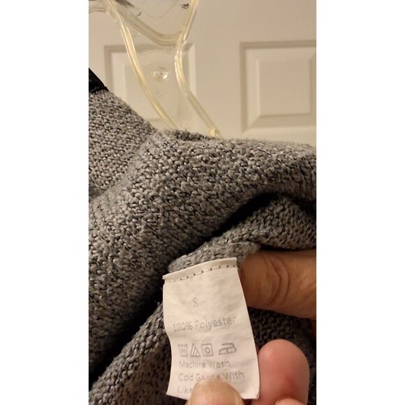 SHEIN Star Print Sweater Gray White Cropped Knit Pullover Cozy Women's Size S - Picture 4 of 4